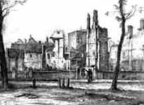 West Side Of Queens Square In Ruins