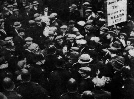 Western Daily Press February 10th 1932. “Police in conflict - A srticking picture of the scene in Old Market Street, Bristol yesterday when the conflict between police and unemployed was at its height. Banners similar to that on the right were broken up and used as missiles”