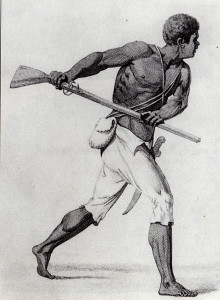 Jamaican Maroon Captain Leonard Parkinson, 1796. Engraver Abraham Raimbach. From B. Edwards, The Proceedings of the Governor and Assembly of Jamaica, in Regard to the Maroon Negroes - A copy of this book is available in Bristol Central Reference Library.