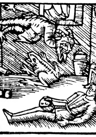 Witch cunjuring demons.