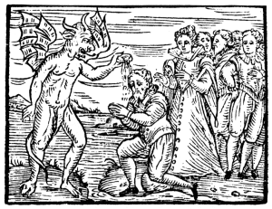 Satan rebaptising young scorcerers.