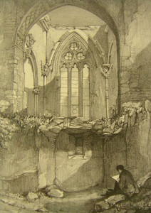 The Bishop's Palace after the 1831 uprising.