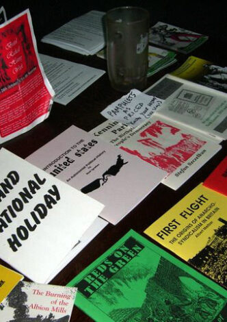 Pamphlets on the book stall.