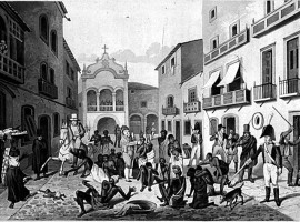 Gate & Slave Market at Pernambuco, Brazil, 1821.