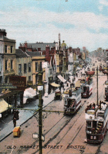 Old Market in a postcard postmarked 1909