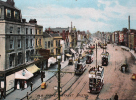 Old Market in a postcard postmarked 1909