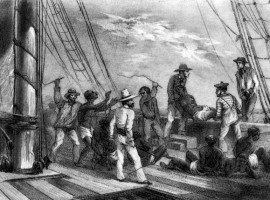 Slaves being moved to the coast of Africa destined for St. Domingue, 1786.