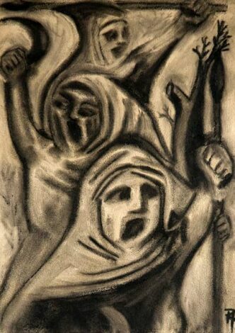 Peasants Revolt. 2008. Charcoal on paper.