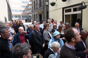 About 70 people turned out to see the new plaque unveiled.