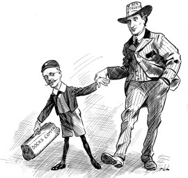 Cartoon with Ben Tillett and Alderman Henry W. Twigg.