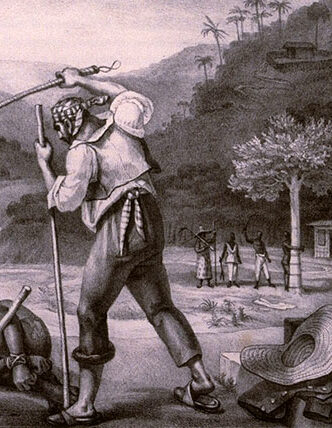 Plantation overseer punishes a slave in Brazil, 1834.