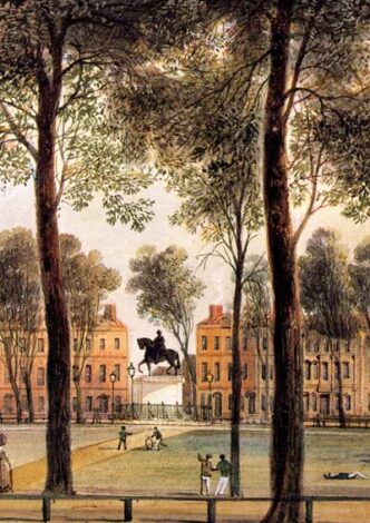 Queen Square Bristol from North West Corner, 1827, T. L. Rowbotham