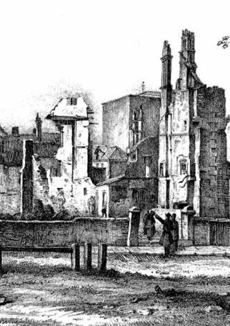 West side of Queen Square Bristol the morning after the Dreadful Conflagration, 1831, J. B. Pyne