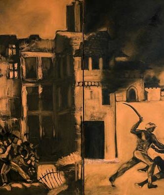 1831 Bristol Jamaica Riots. 2007. Oil on canvas.