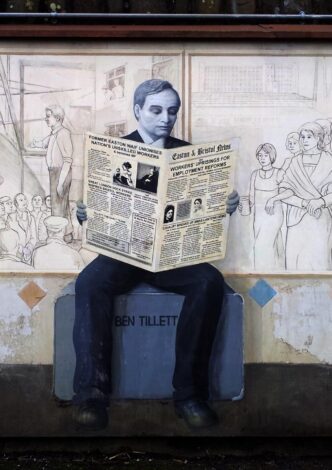 Bill Guilding’s mural on Stapleton Road Railwway Station, Bristol.