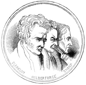 The abolishionists Thomas Clarkson, William Wilberforce and granville Sharp