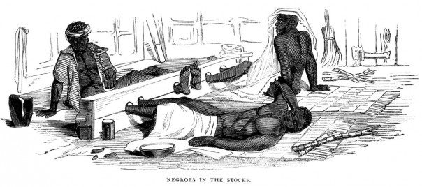 Slaves being puinished in the stocks