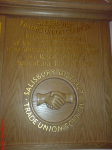 Captain Swing Plaque Salisbury Guild Hall 