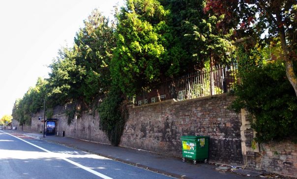 Eastville Worhouse retaining wall on Fishponds Road