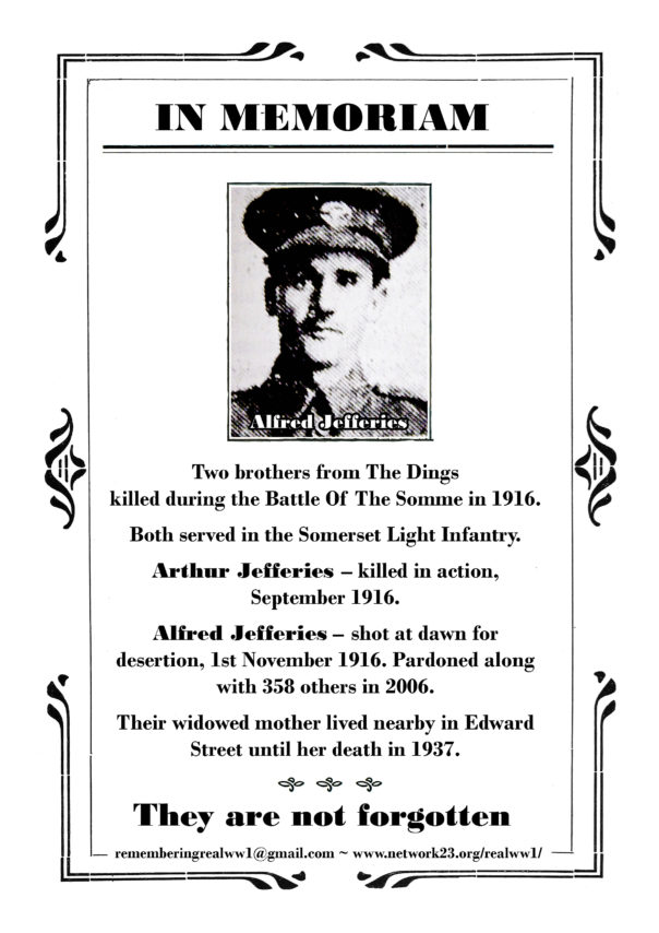 The poster that will be left with the wreath to explain its significance.