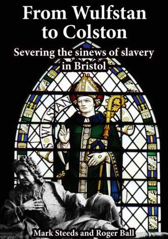 Front cover with a stained glass window of St Wulfstan and a statue of Edward Colston from his tomb