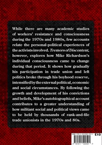 Tremors of Discontent Back Cover