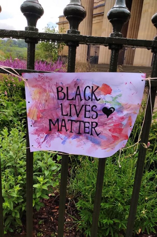 Black Lives Matter banner displayed in Brecon