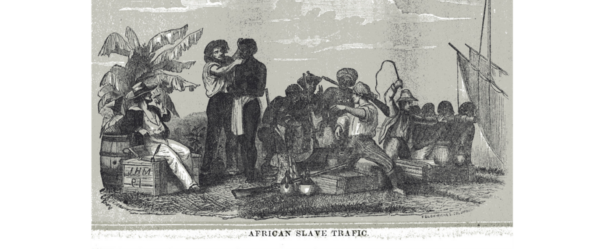 slave traders with goods