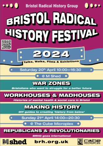 Colourful poster listing dates, times and themes